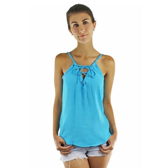 Sleeveless Lace-Up Tank Top - Picture 8 of 9